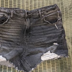 Women's black ripped jean shorts size 17